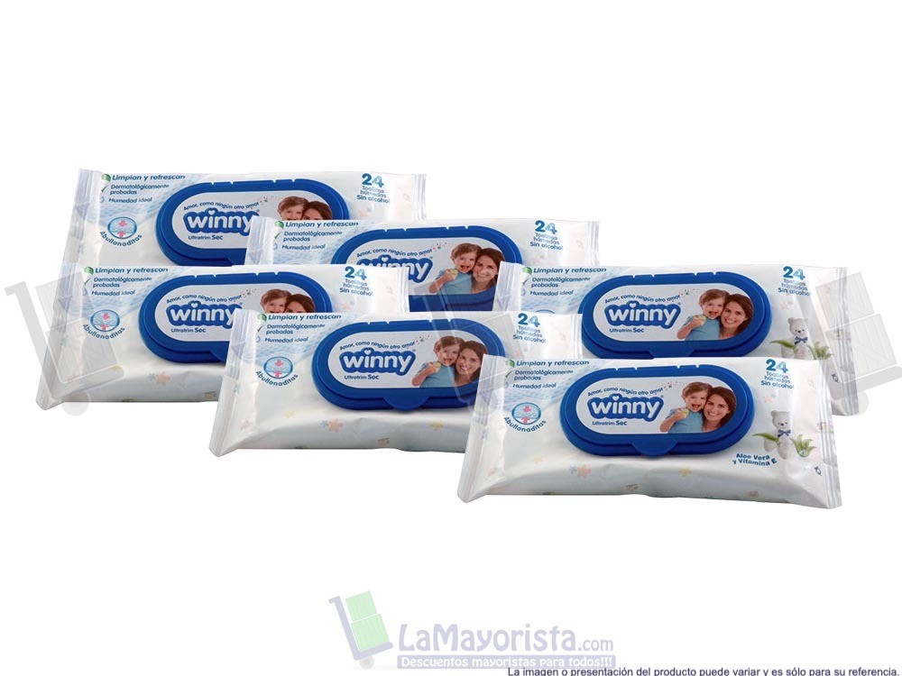 -Al por mayor- Pañito humedo Winny 6 X 24pañitos
