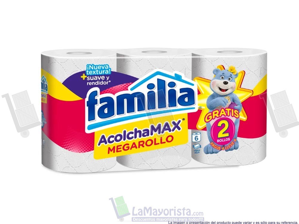 -Al por mayor- Papel higiénico Familia Megarrollo X6 unidades