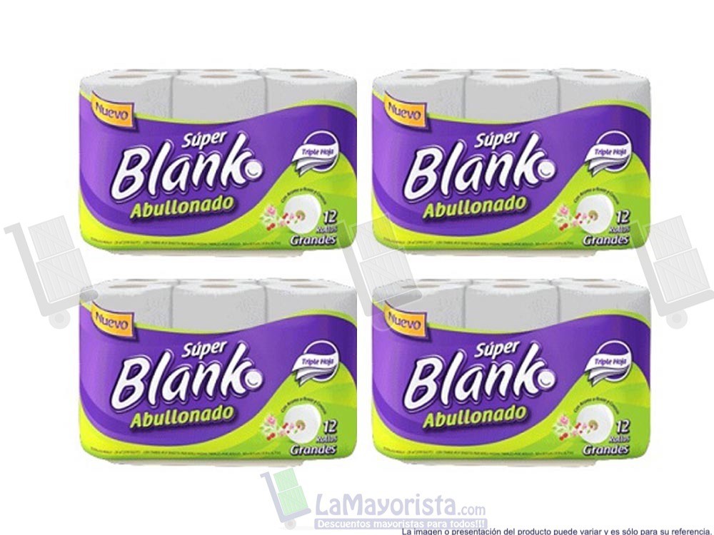 -Al por mayor- Papel higiénico Super Blanko X 12 unidades