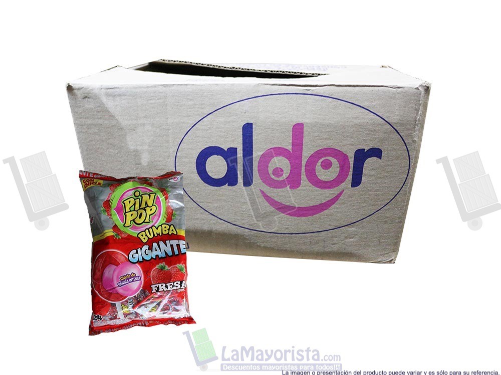 -Al por mayor- Pin Pop Bumba Gigante Fresa X24 X 432G