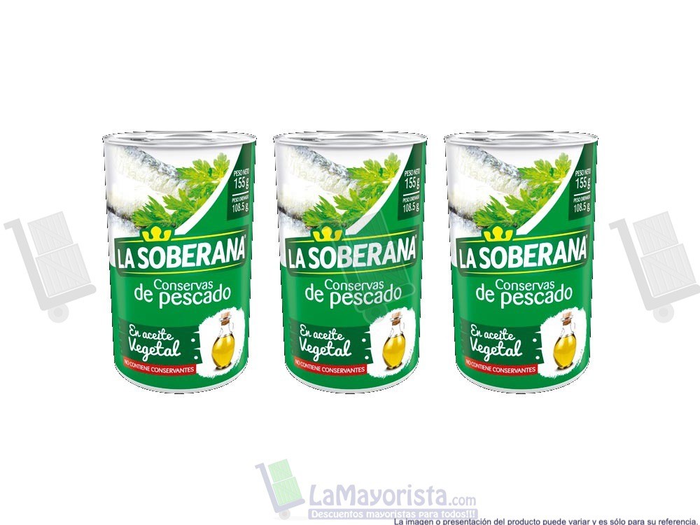-Al por mayor- Sardina Soberana Tinapa Aceite x155 gr enlatado