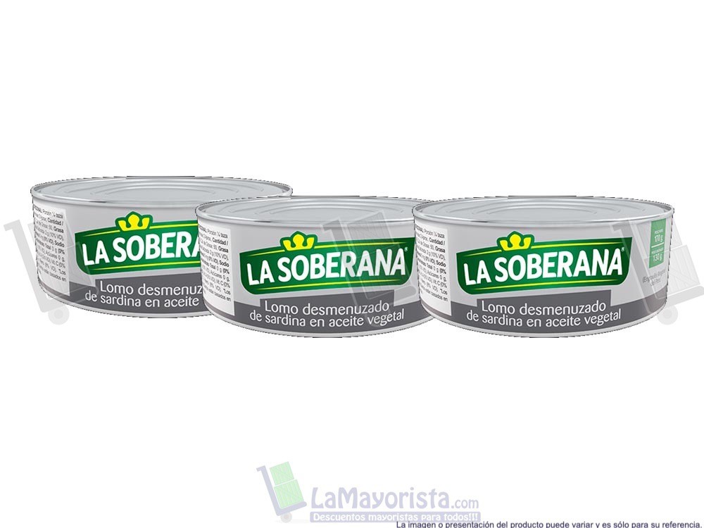 -Al por mayor- Sardina Soberana Desmenuzada X170 gr enlatado