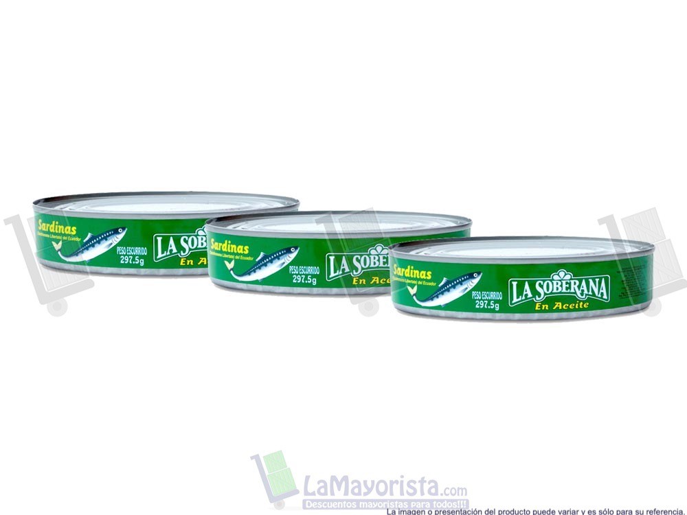 -Al por mayor- Sardina Soberana Ovalada Aceite x290 gr enlatado