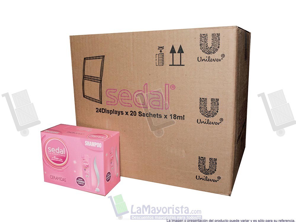 -Al por mayor- Sedal Shampoo Ceramidas 18ml X 20 unidades