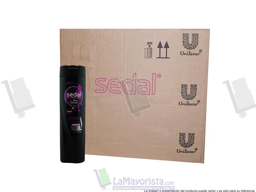 -Al por mayor- Sedal Shampoo Negros Lum 340ML