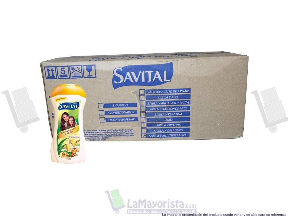 -Al por mayor- Shampoo Savital Aceite De Argan X20