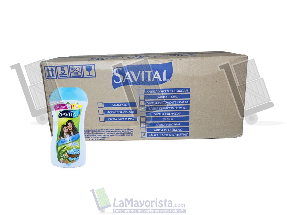 -Al por mayor- Shampoo Savital Biotina Pote X550Ml.