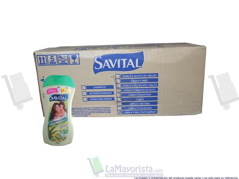 -Al por mayor- Shampoo Savital Colageno Pote X550Ml.