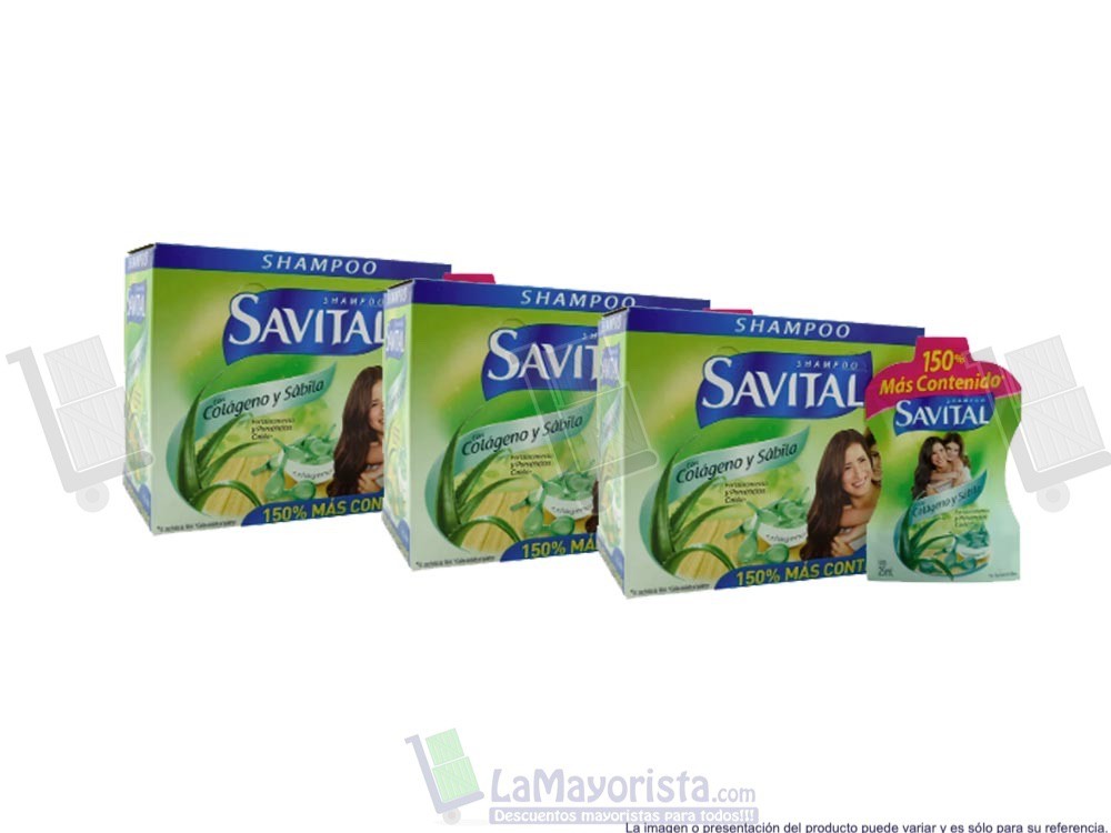 -Al por mayor- Shampoo Savital Colageno X20Unidades