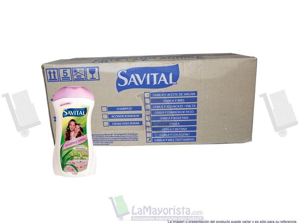 -Al por mayor- Shampoo Savital Keratina Pote X550Ml.
