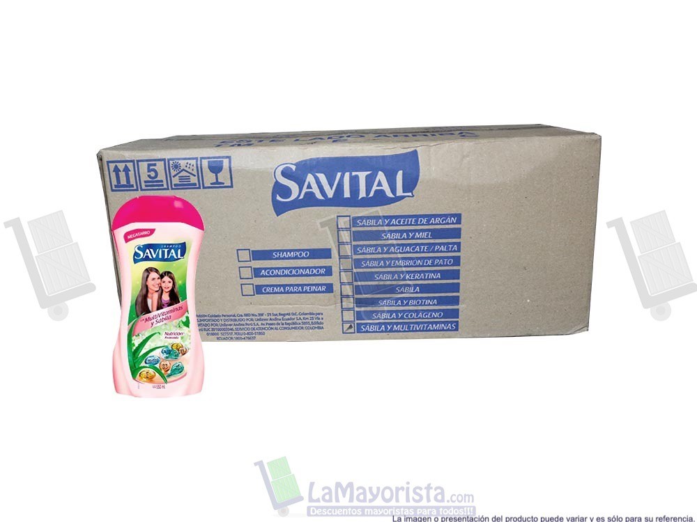 -Al por mayor- Shampoo Savital Vitaminas Pote X550Ml.