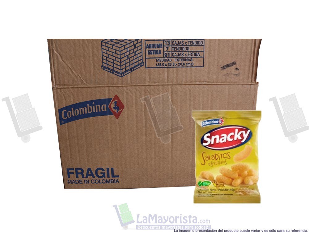 -Al por mayor- Snacky Saladito 40gr x36 unidades