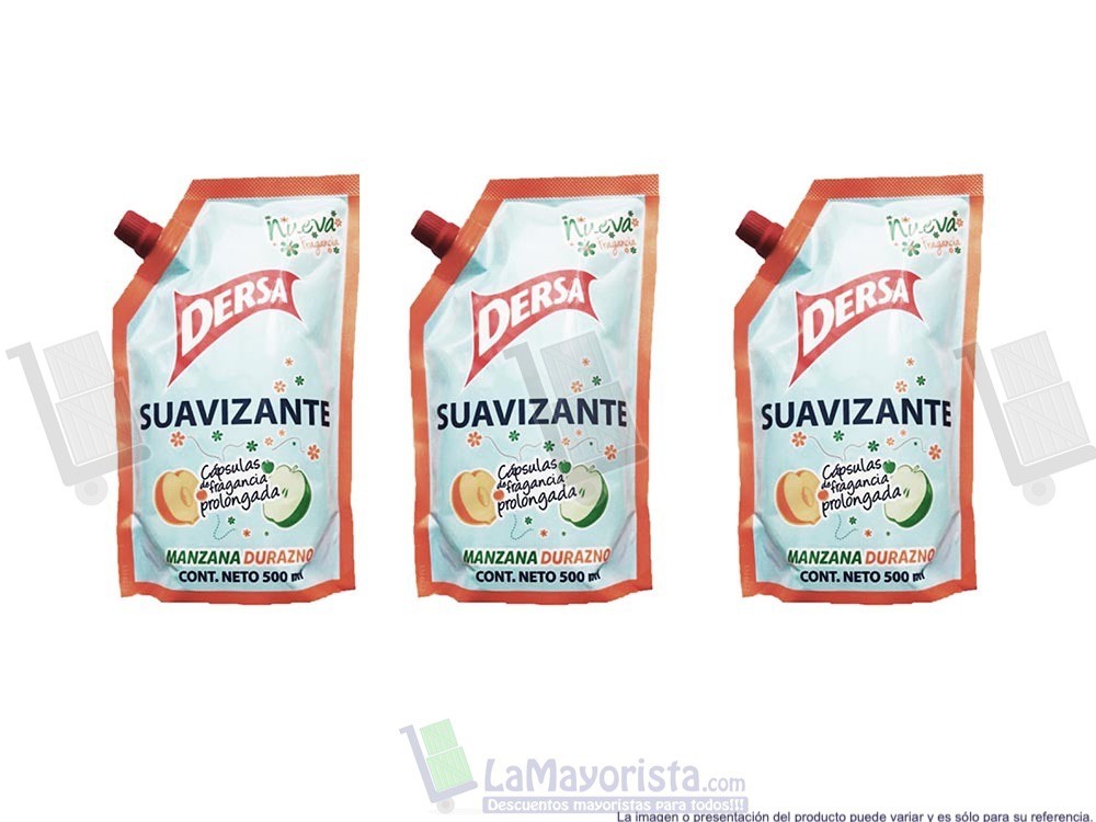 -Al por mayor- Detergente Suavizante Dersa Manzana-Durazno X500