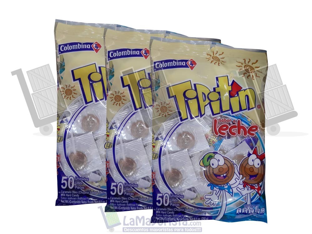 CHUPETA TIPITIN LECHE CAJA X 15 PQT