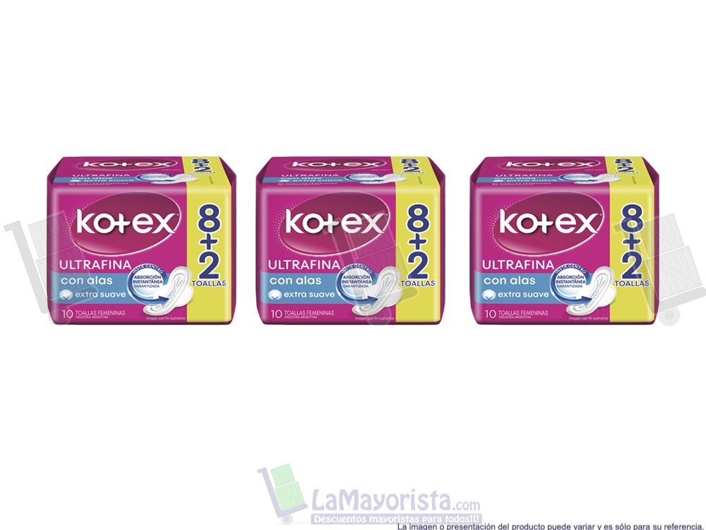 -Al por mayor- Toalla Higiénica Kotex Oferta X10