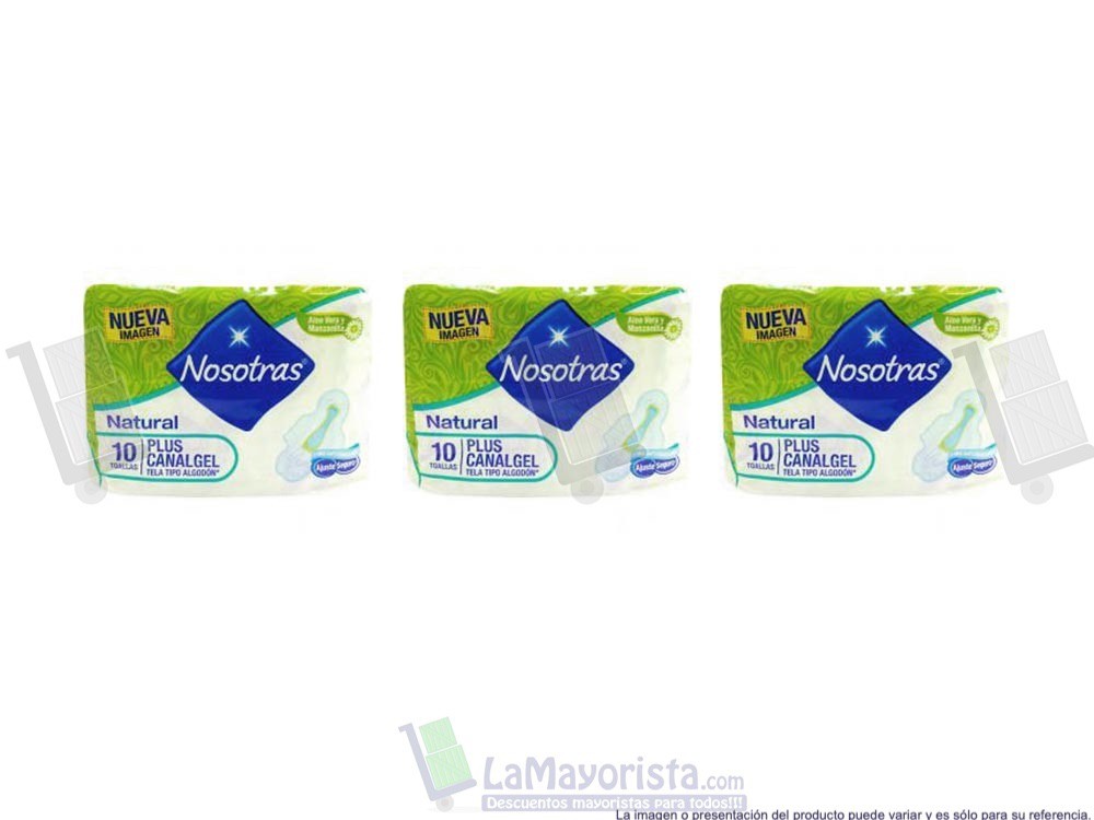 -Al por mayor- Toalla Higienica Nosotras Plus Canal Gel