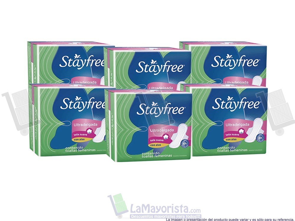 -Al por mayor- Toalla Stayfree Ultradelga Con Alas pague 10 lleve 12