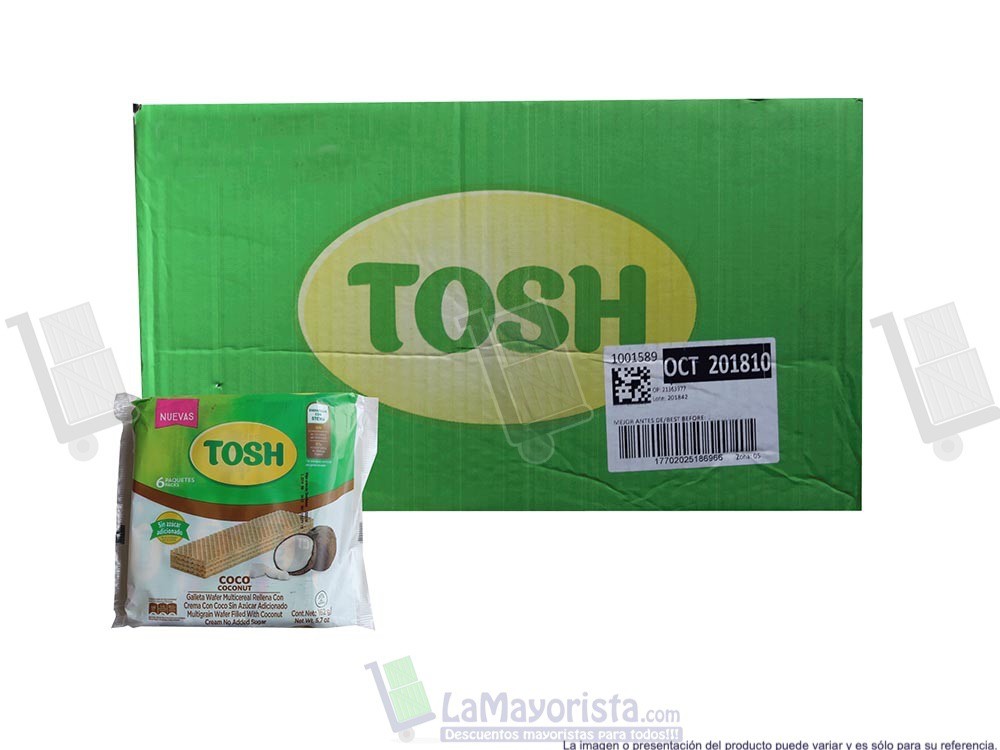-Al por mayor- Tosh Wafer Coco X6 *162G