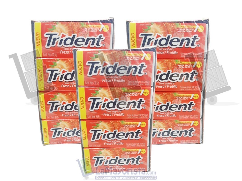 -Al por mayor- Trident Americano Fresa X12 Unidades