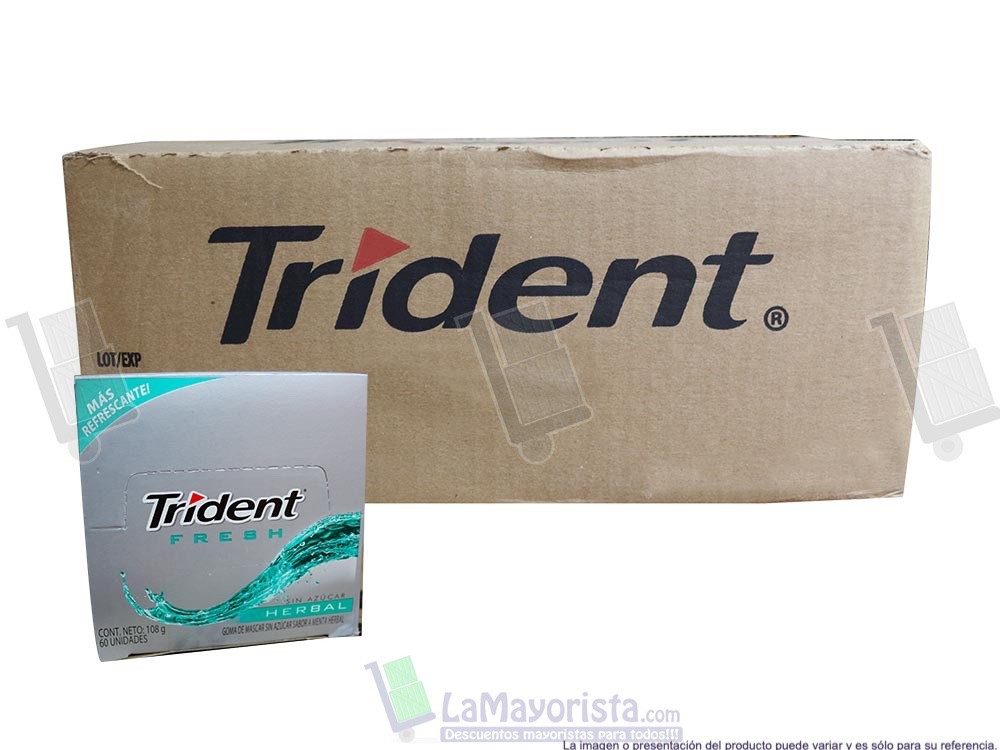 -Al por mayor- Trident Herbal Fresh X60 Unidades