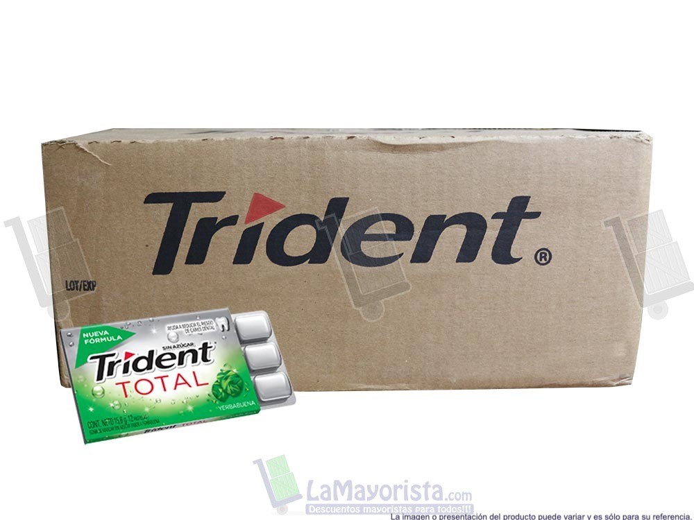 -Al por mayor- Trident Total Yerbabuena x 12 unidades