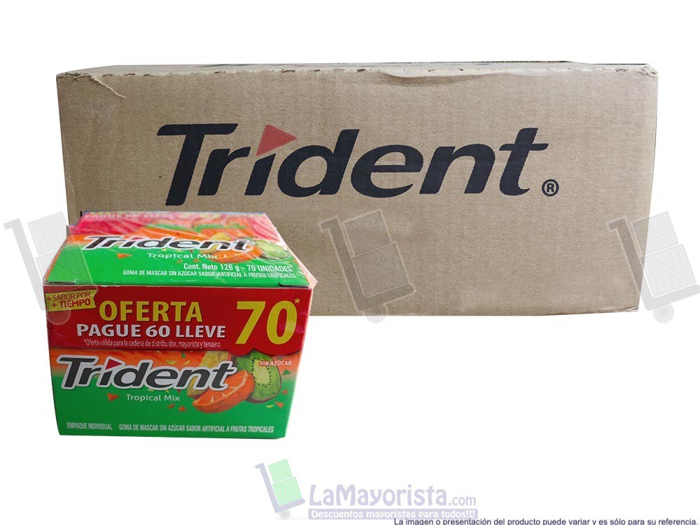-Al por mayor- Trident Tropical Mix X 60 unidades