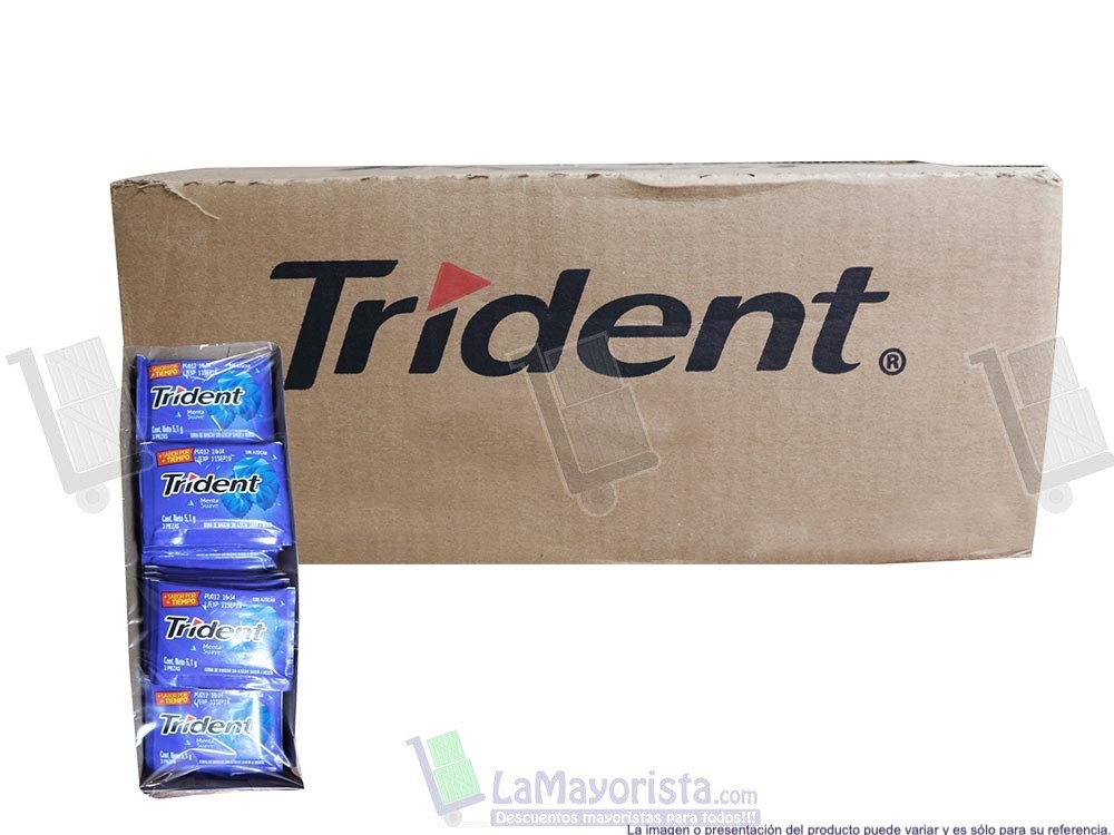 -Al por mayor- Trident Menta de 3 x 24 unidades