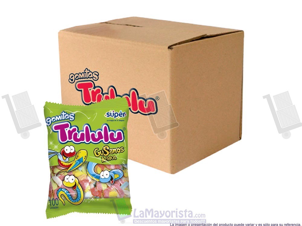 -Al por mayor- Trululu Gusanos Acidos X80Gr