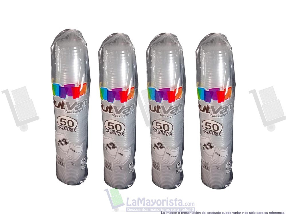 -Al por mayor- Vaso Gutvan 12 Onzas Transparente x 50