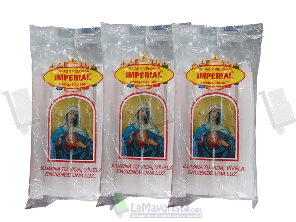 -Al por mayor- VELA 10 G BLANCA PAQUETE X 10 VELAS