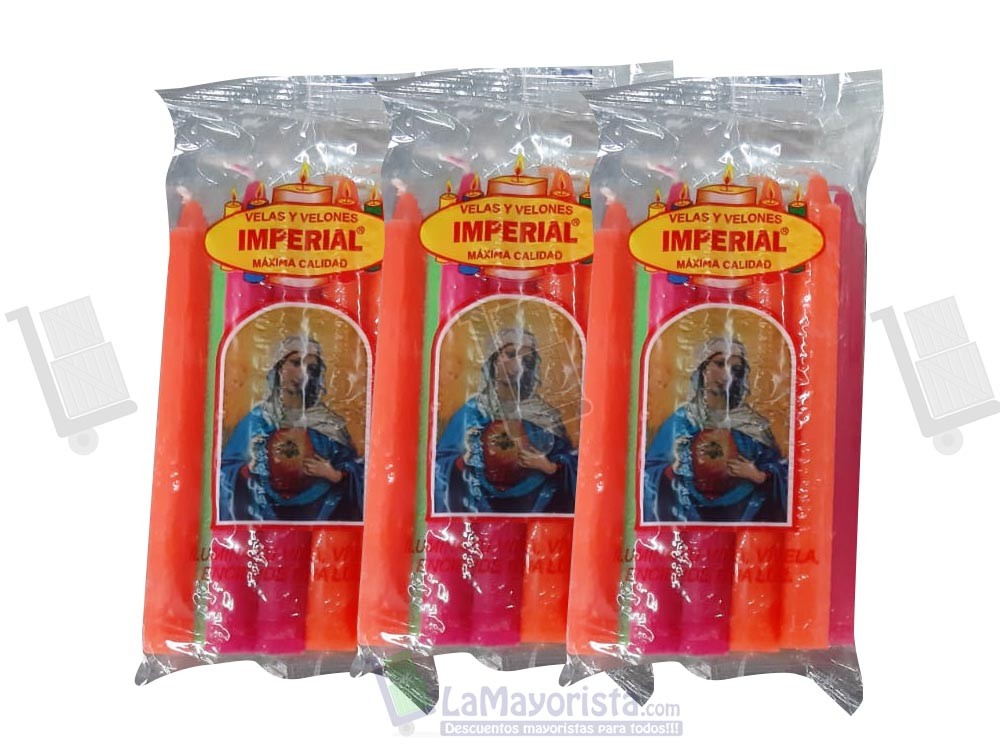 -Al por mayor- VELA 10 G COLOR PAQUETE X 10 VELAS