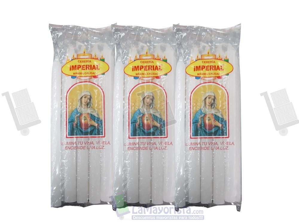 -Al por mayor- VELA JUMBO BLANCA PAQUETE X 10 VELAS