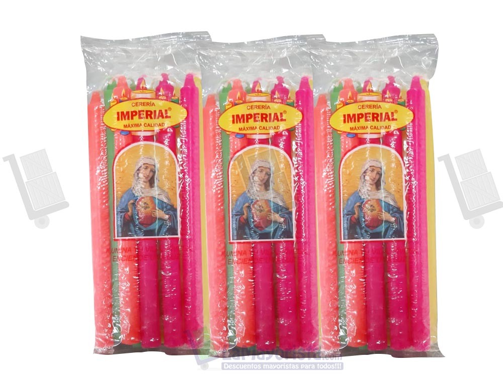 -Al por mayor- VELA JUMBO COLOR PAQUETE X 10 VELAS