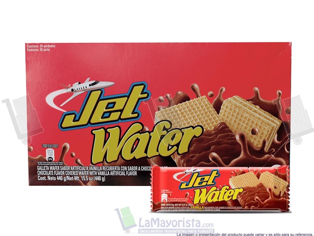 -Al por mayor- Wafer Jet  Vainilla x 20und