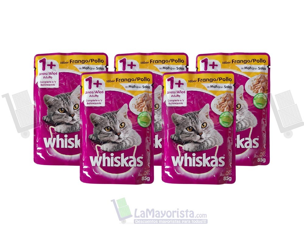 -Al por mayor- SOBRE WHISKAS ADULTO POLLO X 85gr