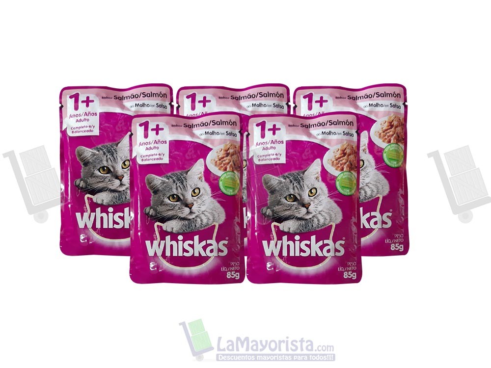 -Al por mayor- SOBRE WHISKAS ADULTO SALMON X 85gr