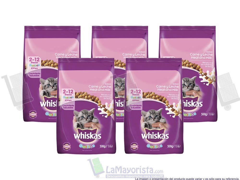 -Al por mayor- Whiskas Cachorro Carne Y Leche X 500Gr