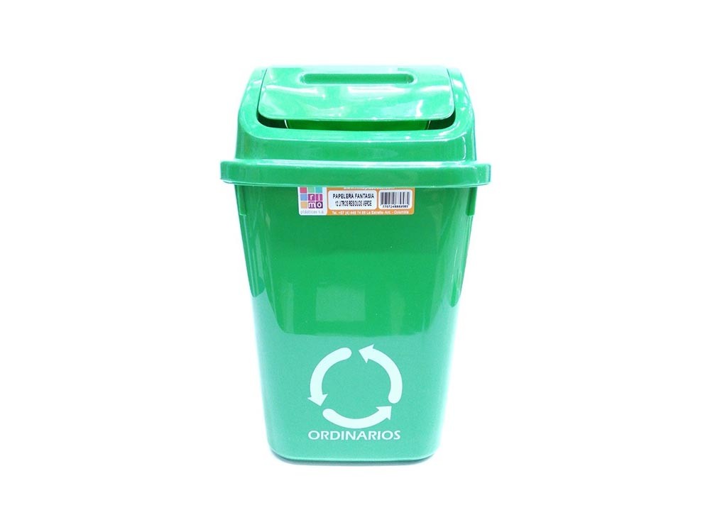 Papelera Fantasia 12 Litros Rimo Verde