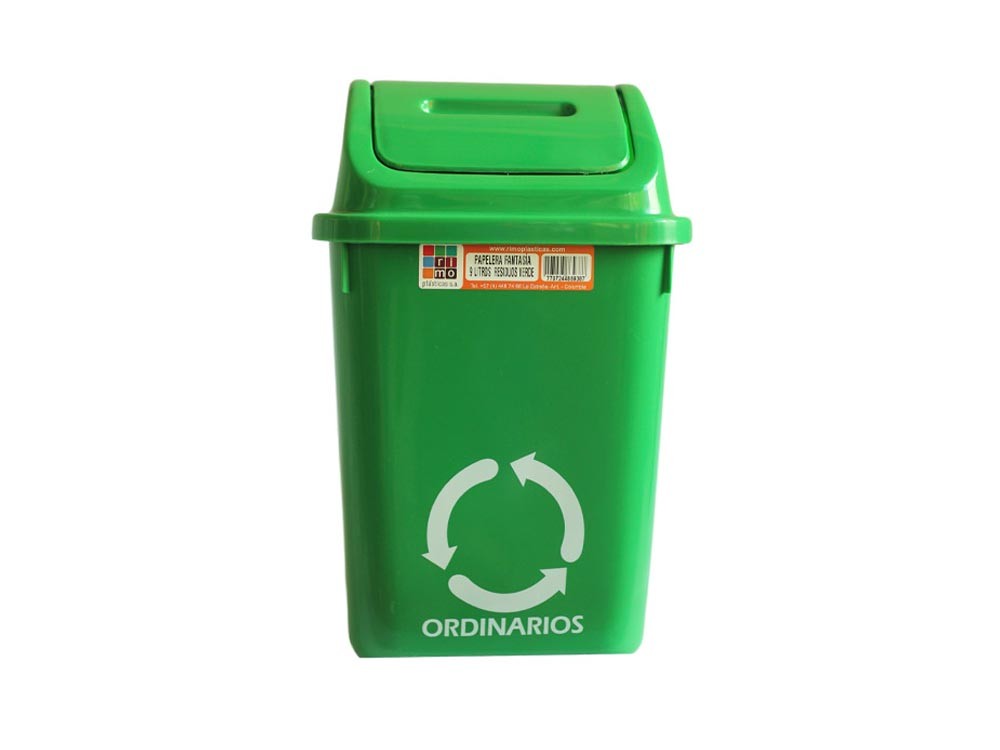Papelera Fantasia 9 Litros Rimo Verde