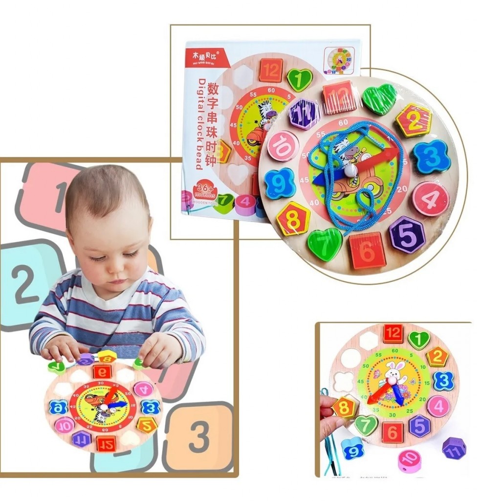 Rompecabezas Reloj Madera Juguete Aprendizaje Didáctico DJ3592