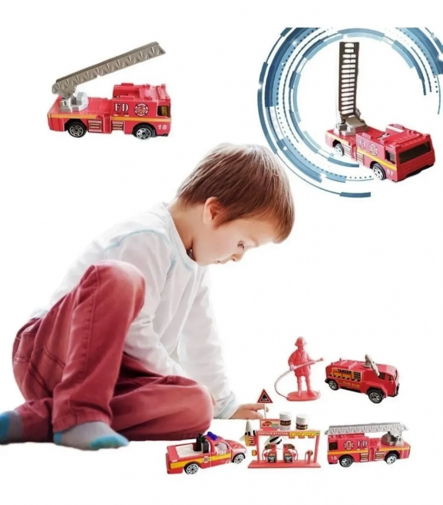 Bomberos Set Carros Juguetes Didácticos Juguetería Niños