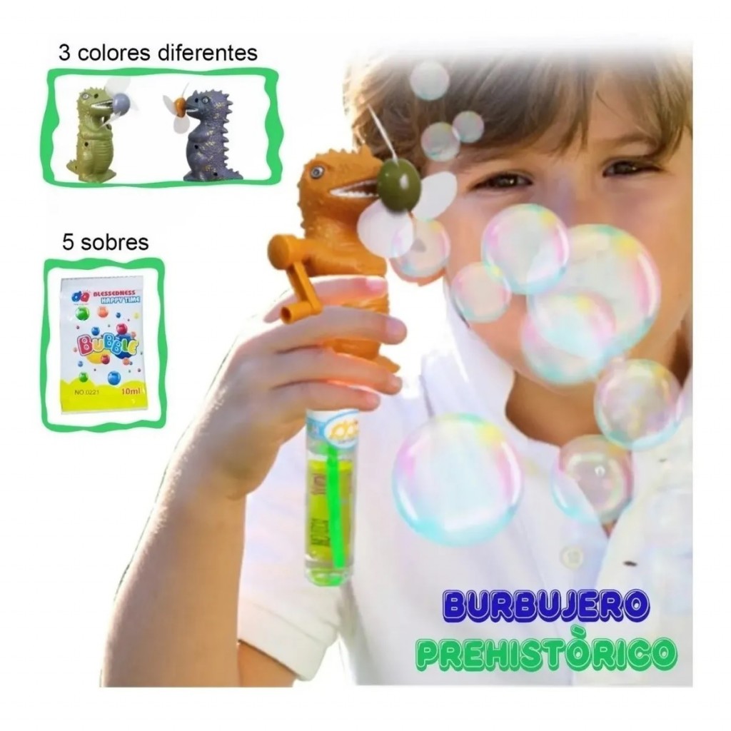 Burbujero Dinosaurio Ventilador Juguete Juegos Jugueteria