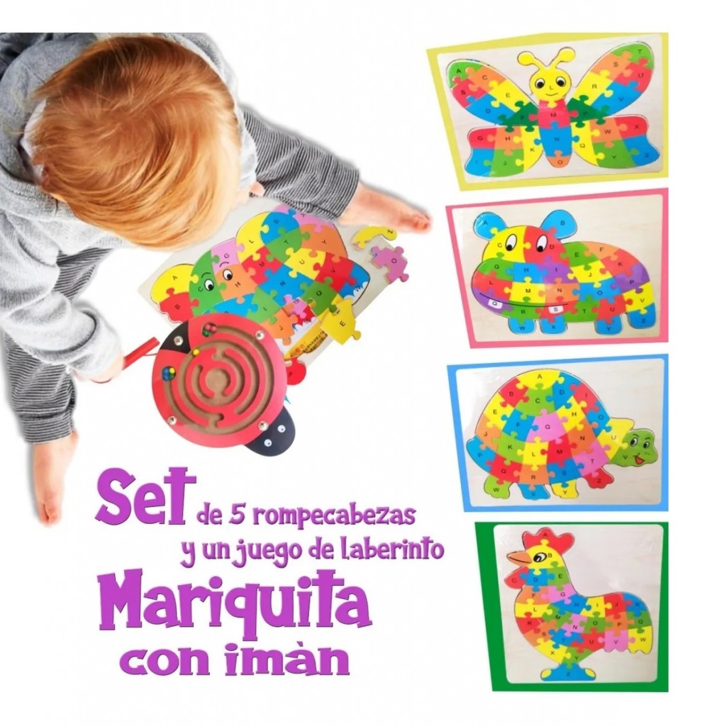 Rompecabezas Madera Juguetes Didáctico Jugueteria Juegos