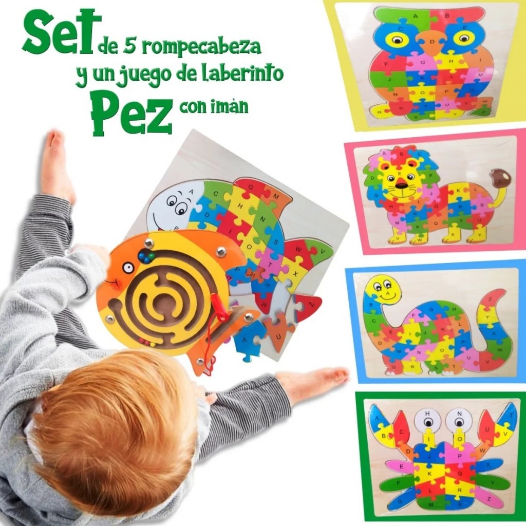 Rompecabezas Madera Juguetes Didactico Jugueteria Juegos