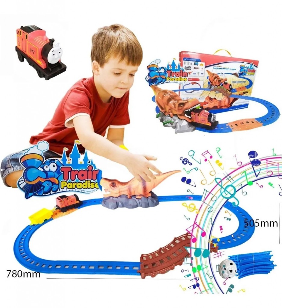 Dinosaurio Tren Pista Juguete Didactico Jugueteria Sonidos DJ523