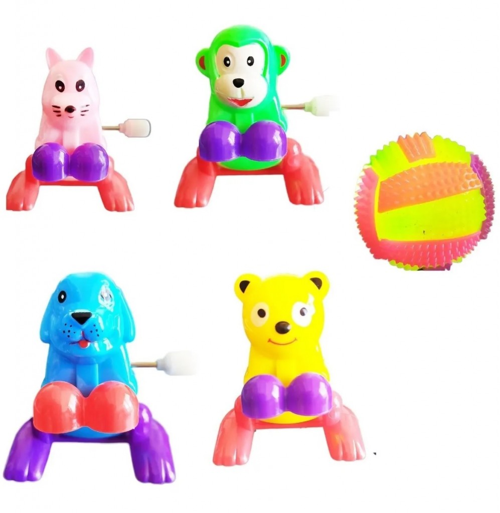 Animales Maromeros Didáctico X4 Más Pelota Luz Juguetería