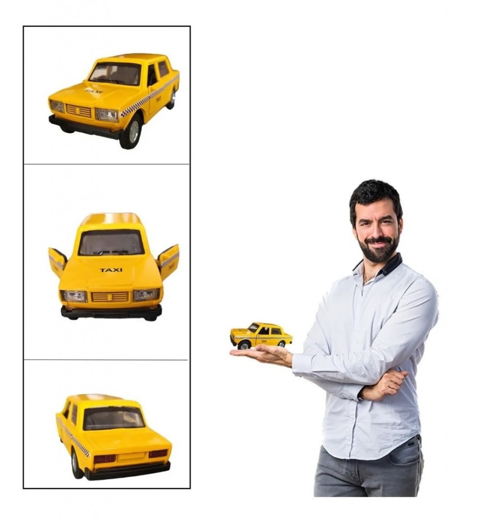 Taxi Escala Clásico Juguete Metálico Juguetería