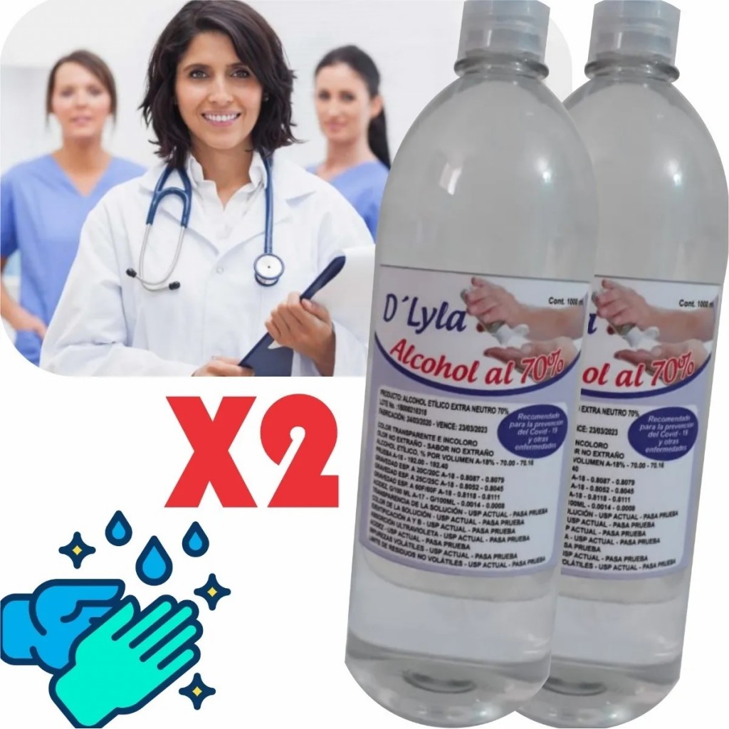 Alcohol Etílico Medicinal Salud Desinfectar Manos