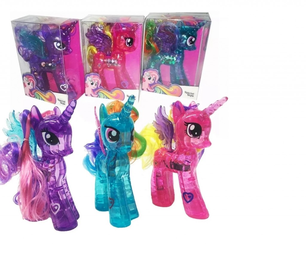 Unicornio Little Pony Luces Peinar Coleccion x3 Hermosos DJ525