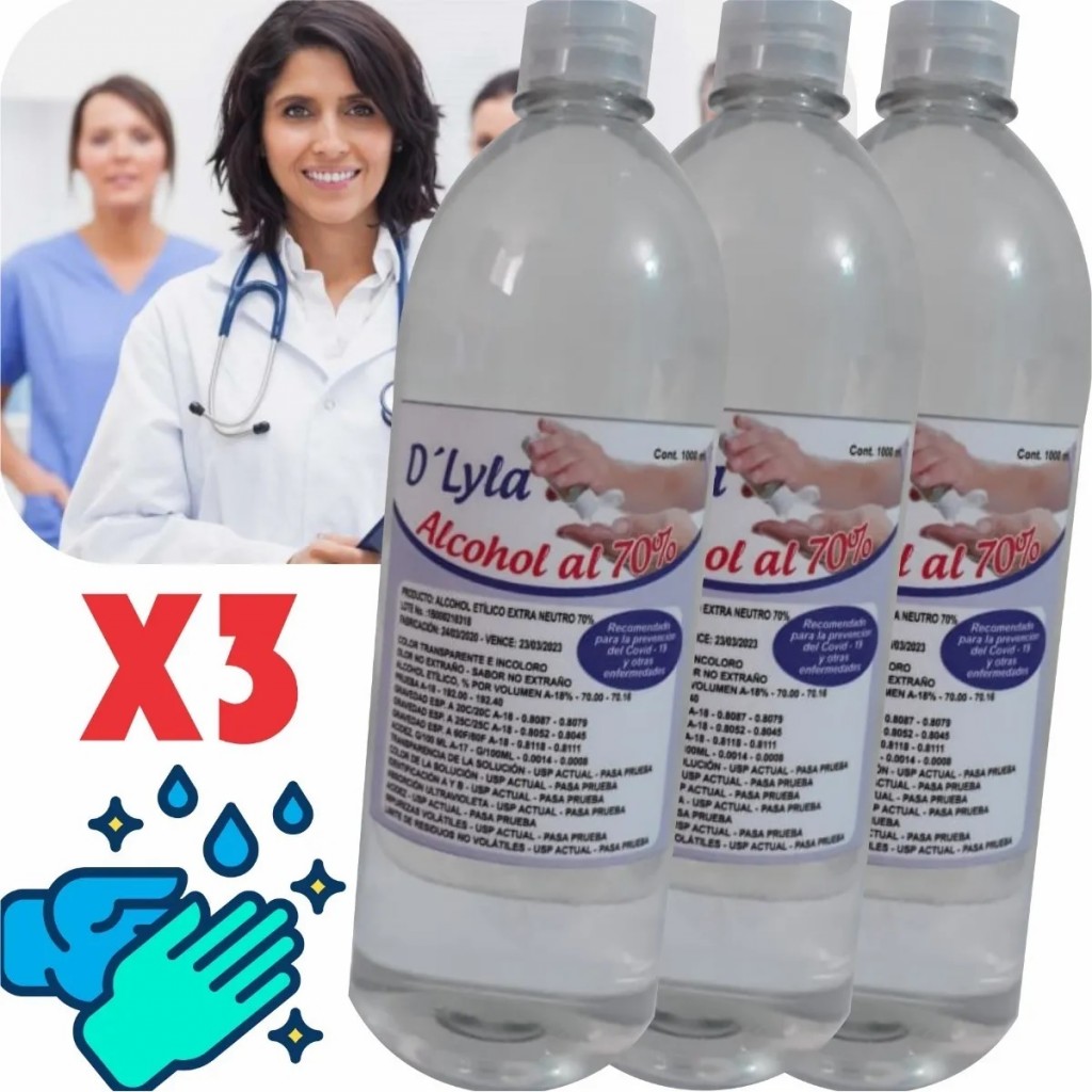 Alcohol Etílico Medicinal Salud Desinfectar Manos